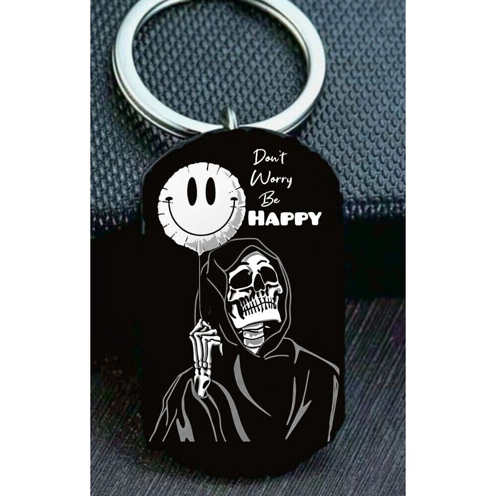 Skelton Air Balloon Smile Face Horror Hot Cute Stainless Steel Keychain